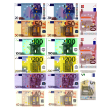 1845EuroA5 bancnote Euro 500 200 100 50 20 10 5 imagine comestibila din vafa 20x15cm